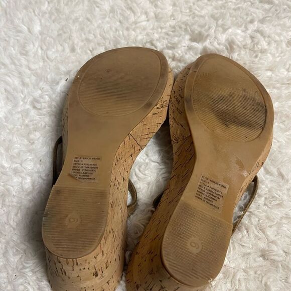 Chicos Elegant multi color Beaded cork wedge Sandals SZ9. - Picture 8 of 8